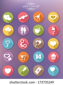 Valentine buttons,Colorful version,vector