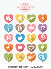 Valentine buttons,Colorful version,vector