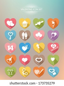 Valentine buttons,Colorful version,vector