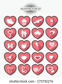 Valentine buttons,Pink version,vector