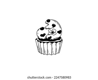 Valentine cake isolated on a white background