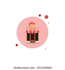 Icono de la burbuja del círculo de Valentine Cake Shop
