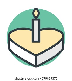 Valentine Cake Vector Icon
