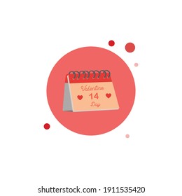 Valentine Calendar Circle Bubble Icon