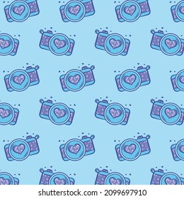Valentine camera pattern drawing for gift wrap