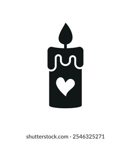 Valentine candle icon vector basic design simple and modern concept graphic