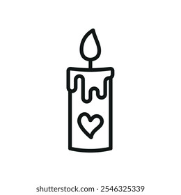 Valentine candle icon vector basic design simple and modern concept graphic