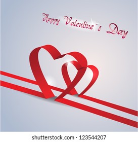 Valentine card - 2 hearts created from paper stripes