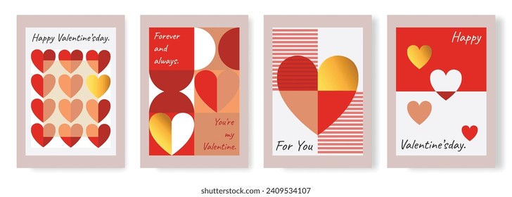 Valentine card abstract illustration cute red heart love vector romantic