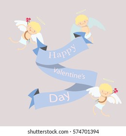 Valentine card with angels