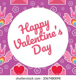 valentine card art design vector
