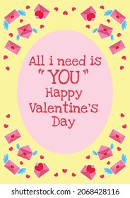 valentine card art design vector