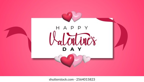 A Valentine card background with heart centerpiece, and ribbon elegantly placed behind