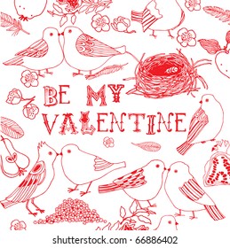 valentine card with birds