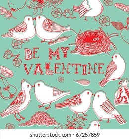 valentine card with birds