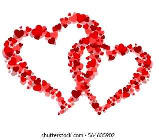 valentine card with couple  hearts