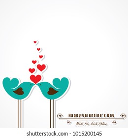 Valentine card with cute birds illustration vector
