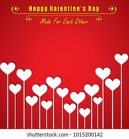 Valentine card with cute heart illustration vector