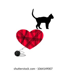 Valentine card. Cute romantic vector illustration