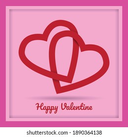 Valentine card design with 2 symbols of ideals in the middle. Great vectors for social media, web etc.