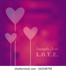valentine card design with origami paper hearts and place for text