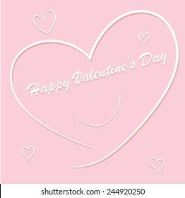 Valentine Card design with pink background. Vector illustration. Can use for greeting card of valentine's day.