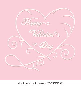 Valentine card design pink color background. Vector illustration. Can use for greeting card of valentine's day