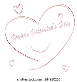 Valentine Card design with white background. Vector illustration. Can use for greeting card of valentine's day.