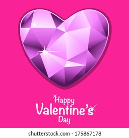 Valentine card with a diamond heart
