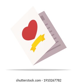 Valentine card flat icon vector isolated illustration