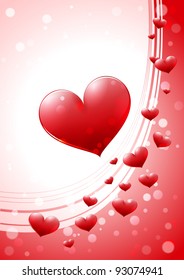 Valentine card with glossy heart
