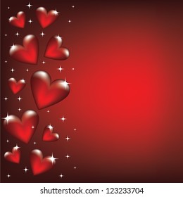 Valentine card with heart border
