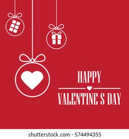 Valentine card with heart love,Flat designed vector illustration