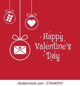 Valentine card with heart love,Flat designed vector illustration