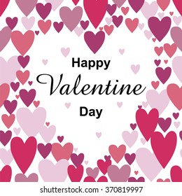 Valentine card with heart shape vector design