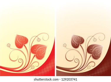 Valentine card with hearts