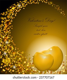 Valentine card with hearts