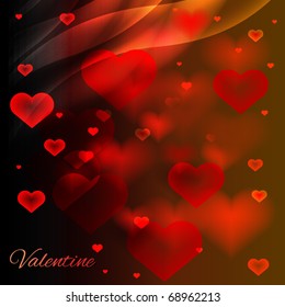 valentine card with hearts