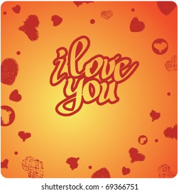 valentine card with hearts
