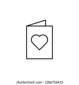 valentine card with hearts icon. Simple thin line, outline vector of valentines day set icons for UI and UX, website or mobile application on white background