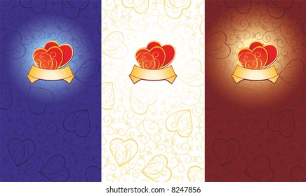 Valentine card with hearts, vector