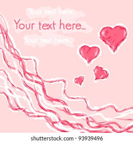 Valentine card with hearts in vector