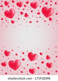Valentine card hearts vector illustration background vertical with copy space