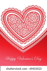 valentine card with a lace heart