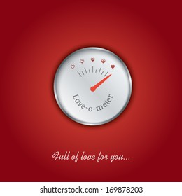 Valentine card with love gauge concept design on red background suitable for cards, postcards, promotion, etc. Eps10 vector illustration