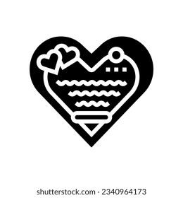 valentine card love glyph icon vector. valentine card love sign. isolated symbol illustration