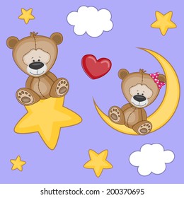 Valentine card with Lovers Bears