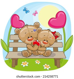 Valentine card with Lovers Bears