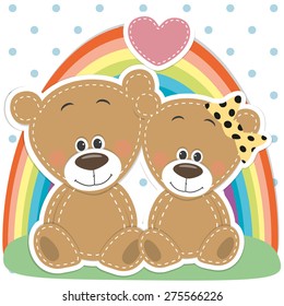 Valentine card with Lovers Bears 