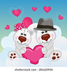 Valentine card with Lovers Bears

